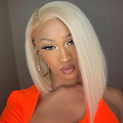Short Straight Hair 613 Bob Wig 13x4 HD Lace Front Wig For Black Women 100% Real Human Hair Wig - Geeta Hair - GeetaHair