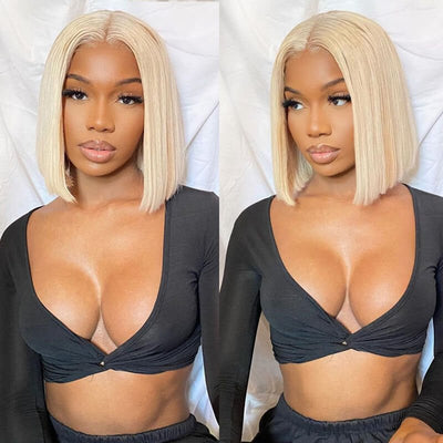 Short Straight Hair 613 Bob Wig 13x4 HD Lace Front Wig For Black Women 100% Real Human Hair Wig - Geeta Hair - GeetaHair