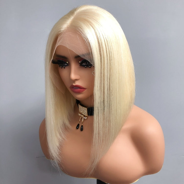 #613 Blonde 13x4 Short Bob Lace Front Wig Straight Hair Undetectable Lace Wig Pre Plucked With Baby Hair Natural Hairline Glueless Wig-Geeta Hair
