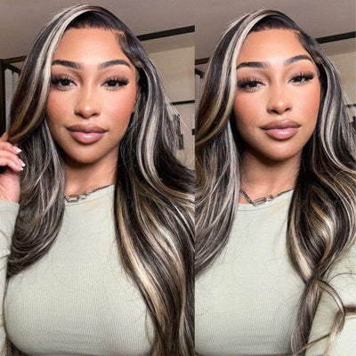 Balayage Body Wave 13x4/4x4 HD Lace Wig For Women Highlight Human Hair Wigs With Baby Hair-Geeta Hair