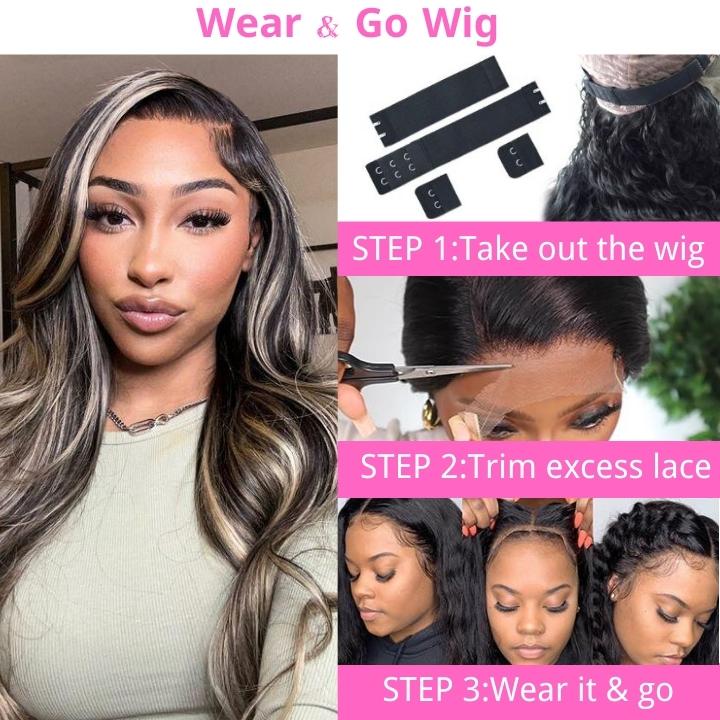 Balayage Body Wave 13x4/4x4 HD Lace Wig For Women Highlight Human Hair Wigs With Baby Hair-Geeta Hair