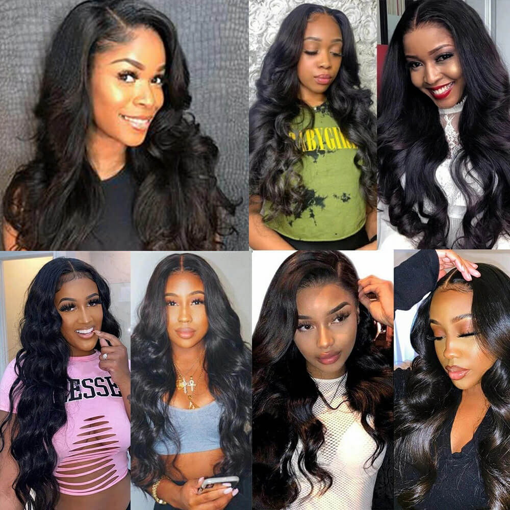 GeetaHair 4 Bundles With 4x4 Lace Closure Body Wave 100% Unprocessed Human Hair