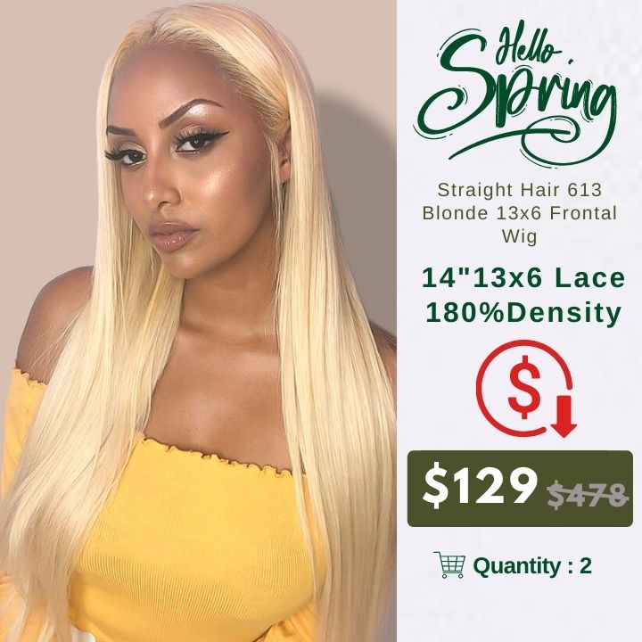Crazy Flash Sale: 180% Density Straight Hair 613 Blonde 13x6 Frontal Wig - Only 2 Days