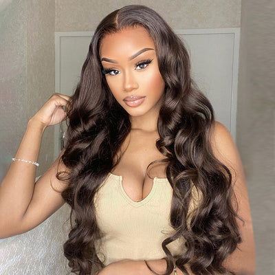 Dark Brown Lace Front Human Hair Wigs 13x4/4x4 Colored Body Wave Wigs