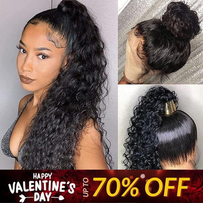 Valentine's Day Flash Sale: 360 HD Lace Water Wave Human Hair Wig, 48hrs Only