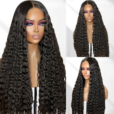 Flowy Bohemia Curls 5x5/13x4 Lace Wig Glueless Curly Pre plucked Hairline Human Hair Wigs-GeetaHair
