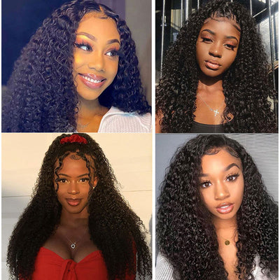 GeetaHair Curly Hair 3 Bundles With 13x4 Lace Frontal 100% Remy Human Hair
