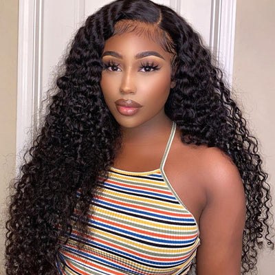 Geetahair Upgrade HD Lace Deep Wave Wig Pre Plucked Natural Hairline Human Hair Wigs Match All Skin Color