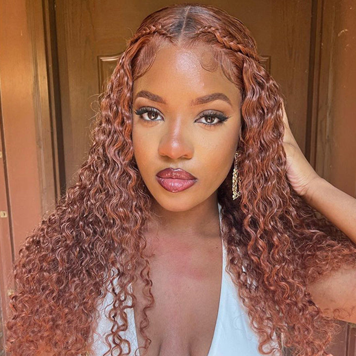 Ginger Curly Hair 13x4/4x4 HD Lace Front Wig Pre Plucked Hairline Human Hair Wigs-Geetahair