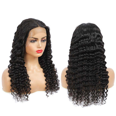 Deep Wave T-part Lace Front Wig Glueless Human Hair Wig-Geeta Hair