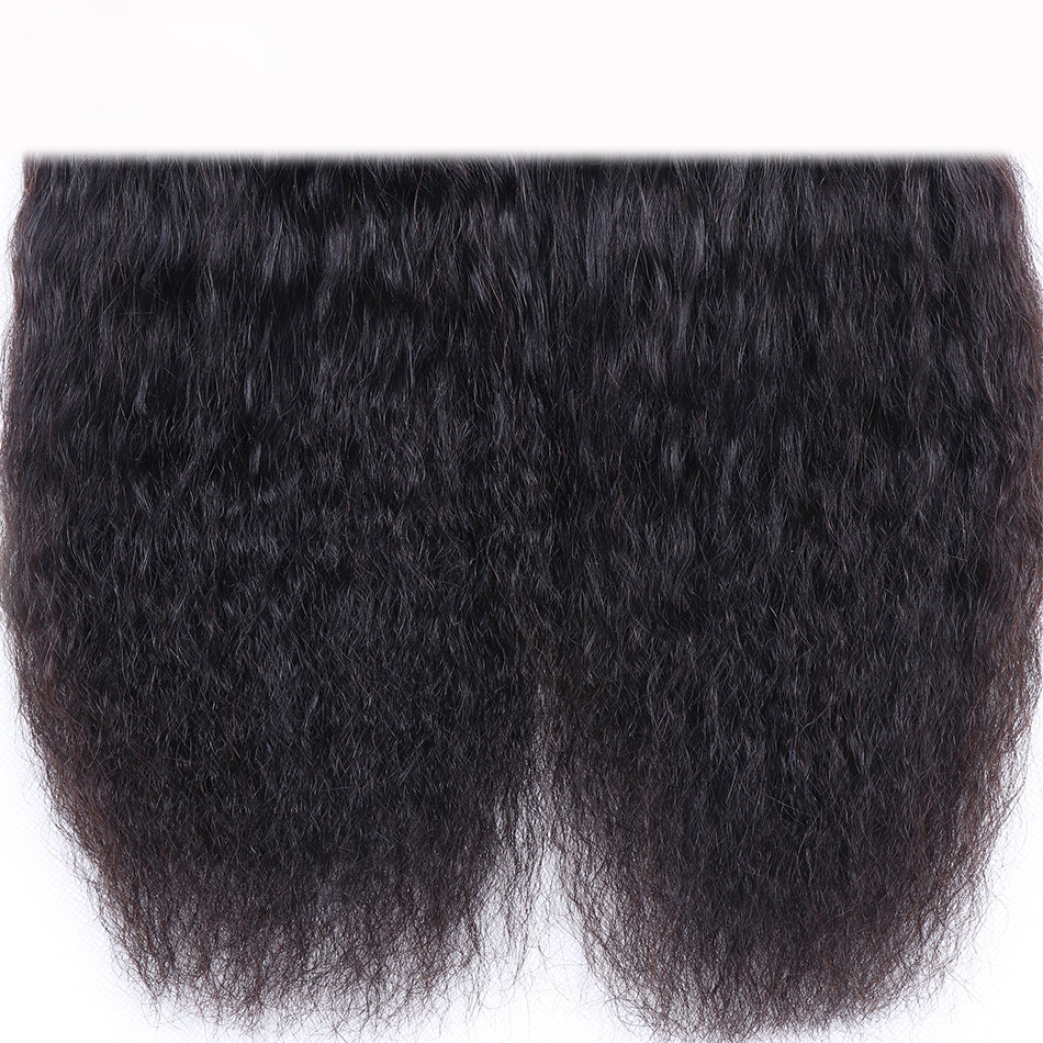 Geetahair Kinky Straight Hair 4 Bundles With 4x4 Lace Closure Human Hair Extensions