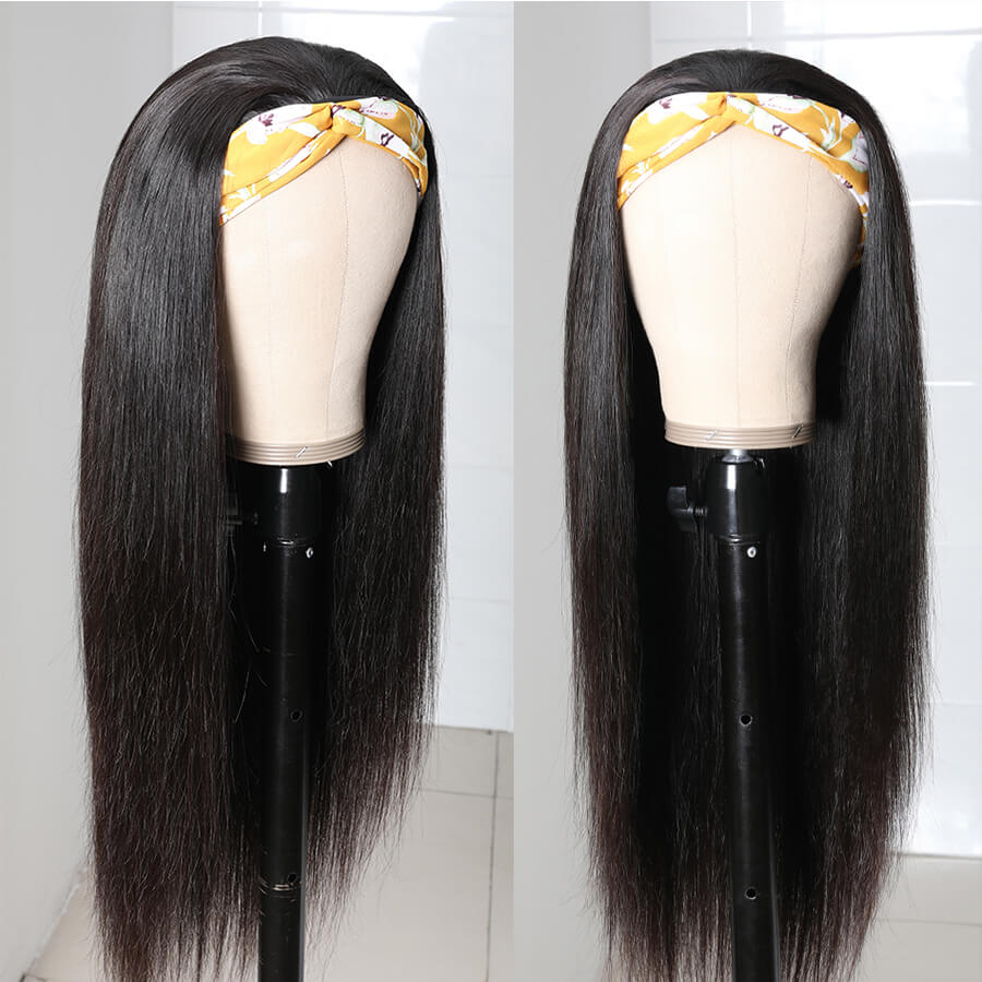 Long Straight Hair Best Headband Wig 100% Unprocessed Virgin Hair Wigs-Geeta Hair