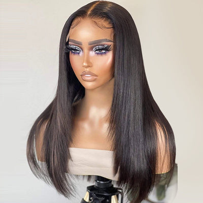 Layered Straight Glueless 5x5 HD Lace Closure Wig Glueless Wear And Go Human Hair Wigs Pre Plucked Natural Hairline - Geeta Hair