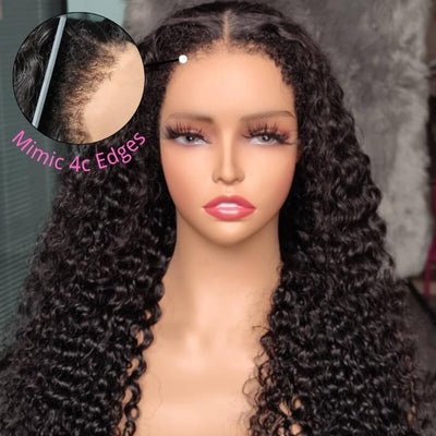 Type 4C Kinky Hairline Kinky Curly 13x4 Undetectable Lace Front Wig With Kinky Baby Hairline-Geeta Hair