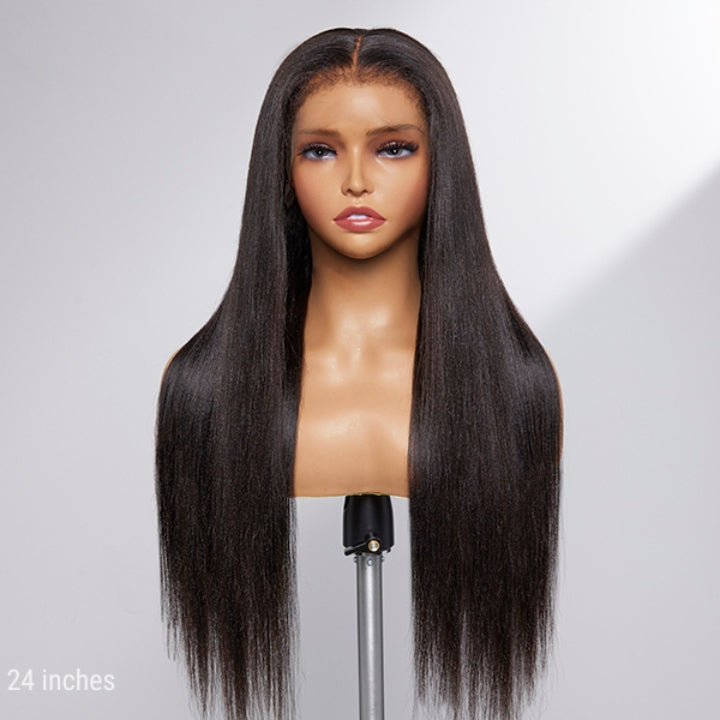 Type 4C Natural Edges Straight 13x4 Undetectable Lace Front Wig   With Kinky Baby Hairline-Geeta Hair
