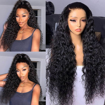 Water Wave Lace Front Wig Full Lace Front Human Hair Wigs For Black Women  30 34 Inch HD Wet And Wavy Loose Deep Wave Frontal Wig