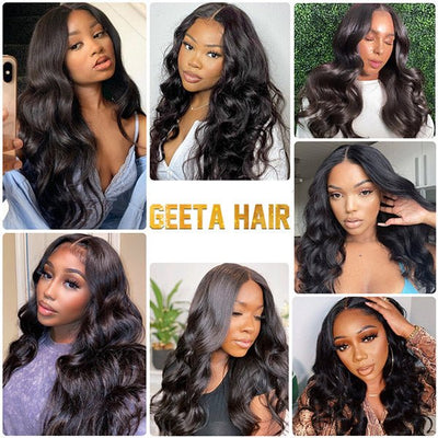 GeetaHair Body Wave Hair 3 Bundles With 4x4 Lace Closure Unprocessed Human Virgin Hair - GeetaHair