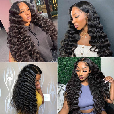 GeetaHair Loose Deep Wave 3 Bundles With 4x4 Lace Closure 100% Virgin Human Hair - GeetaHair