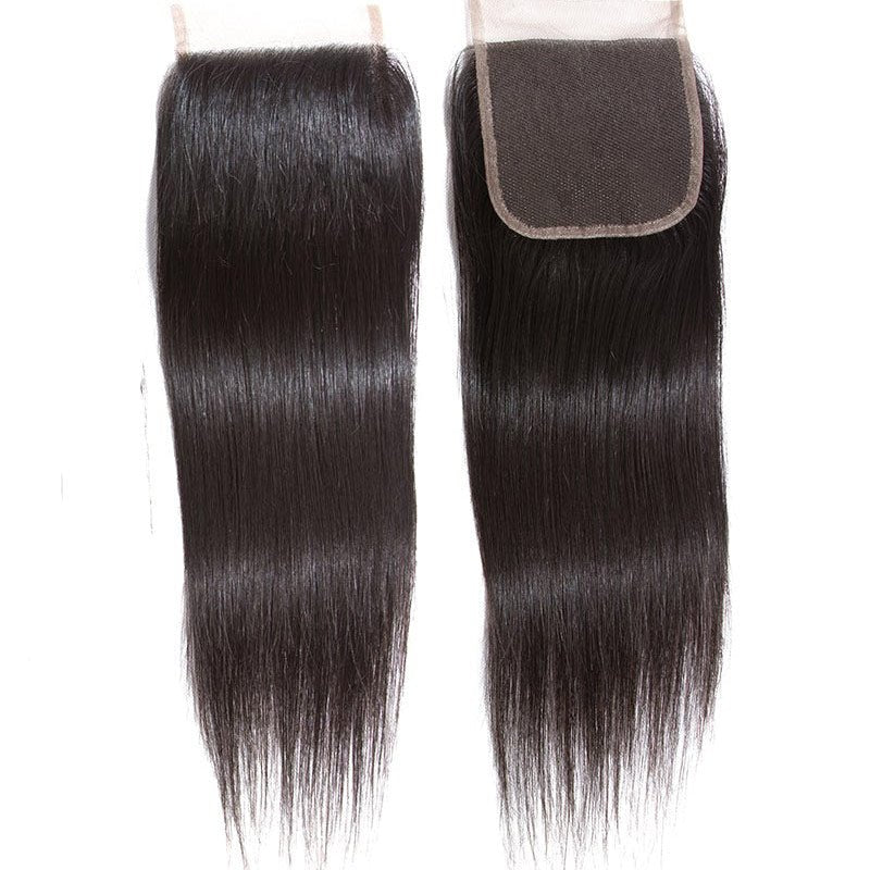 GeetaHair Long Straight Hair 3 Bundles With 4x4 Lace Closure 100% Virgin Human Hair - GeetaHair