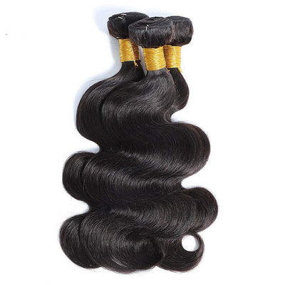 GeetaHair Body Wave 13x4 Frontal Natural Color With 3 Bundles 100% Human Hair - GeetaHair