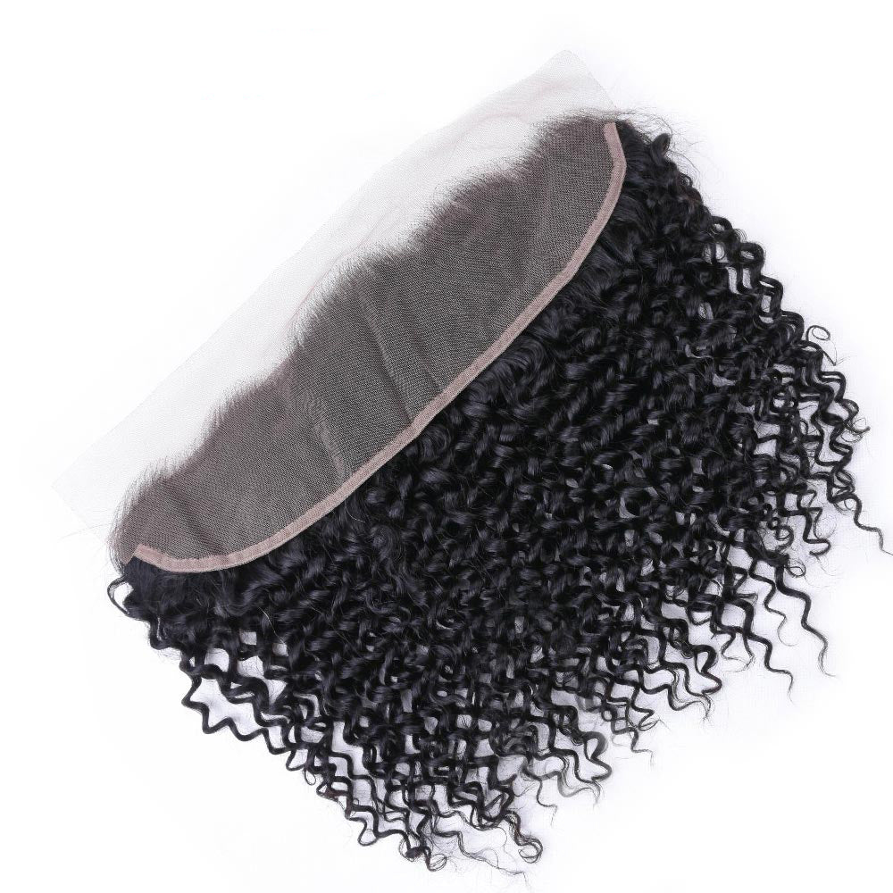 GeetaHair Kinky Curly 3 Bundles with 13x4 Lace Frontal 100% Human Hair Extensions - GeetaHair