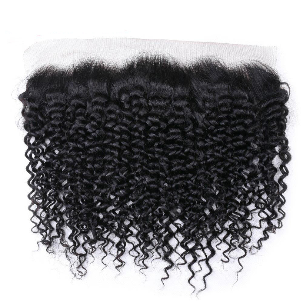 GeetaHair Kinky Curly 3 Bundles with 13x4 Lace Frontal 100% Human Hair Extensions - GeetaHair