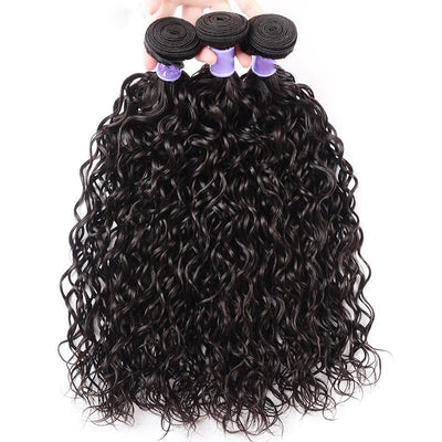 Geetahair Water Wave Hair 3 Bundles With 13x4 Lace Frontal 100% Virgin Human Hair Extensions - GeetaHair