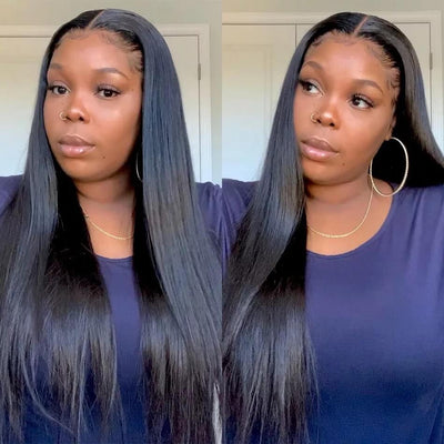GeetaHair 3 Bundles Brazilian Straight Hair with 13x4 Ear to Ear Lace Frontal - GeetaHair