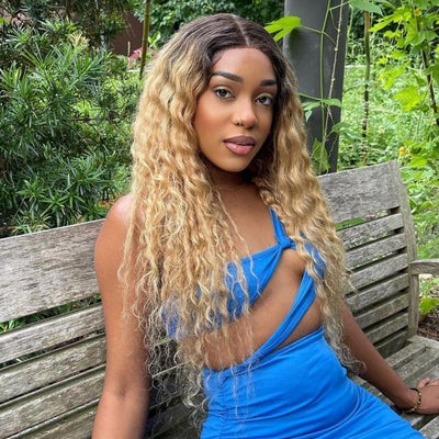 Glueless 5x5 Lace Closure Wig Ombre Colored Human Hair Wigs Collection Natural Crimps Curls Loose Deep Wave - Geetahair - GeetaHair