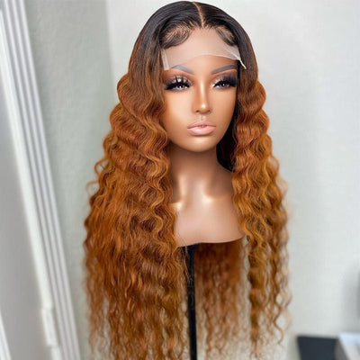 Glueless 5x5 Lace Closure Wig Ombre Colored Human Hair Wigs Collection Natural Crimps Curls Loose Deep Wave - Geetahair - GeetaHair