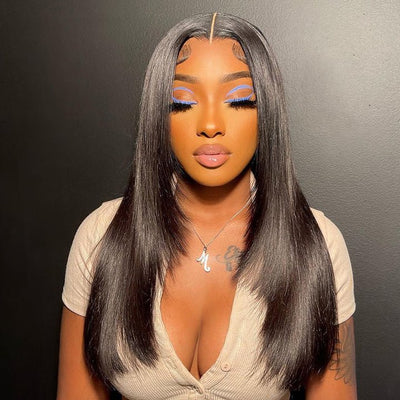13x4/4x4 Hd Transparent Straight Layered Wig Pre Plucked Natural Hairline Human Hair Wigs - GeetaHair