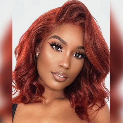 Crazy Flash Sale: Glueless Reddish Brown Body Wave HD Lace Bob Wig - Only 2 Days - GeetaHair