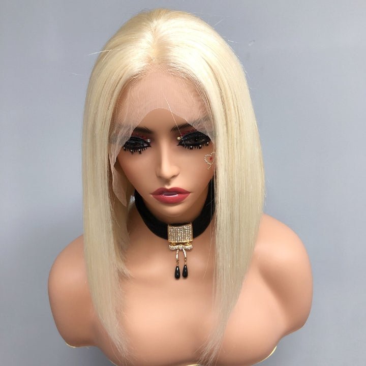 #613 Blonde 13x4 Short Bob Lace Front Wig Straight Hair Undetectable Lace Wig Pre Plucked With Baby Hair Natural Hairline Glueless Wig - Geeta Hair - GeetaHair