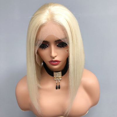 #613 Blonde 13x4 Short Bob Lace Front Wig Straight Hair Undetectable Lace Wig Pre Plucked With Baby Hair Natural Hairline Glueless Wig - Geeta Hair - GeetaHair