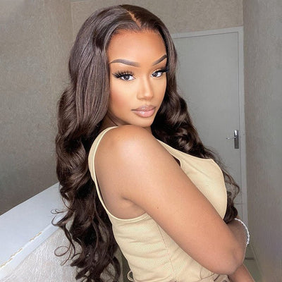 Dark Brown Lace Front Human Hair Wigs 13x4/4x4 Colored Body Wave Wigs - GeetaHair