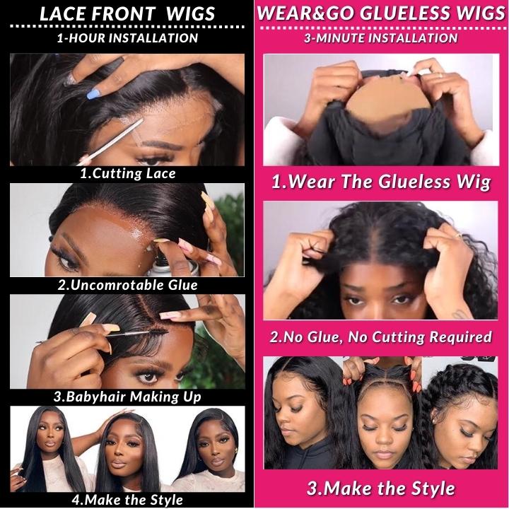 Wear&Go Reddish Brown Glueless Kinky Curly 5x5 HD Lace Wig Easy to Wear Pre Cut Lace Human Hair Wigs - Geeta Hair - GeetaHair