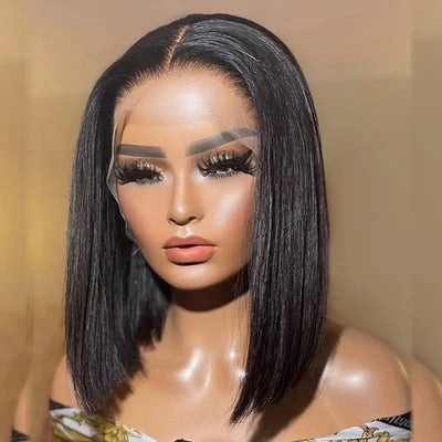 Geetahair Upgrade HD Lace Straight Bob Wig Crystal Clear Lace Human Hair Bob Wigs With Pre Plucked Natural Hairline - GeetaHair