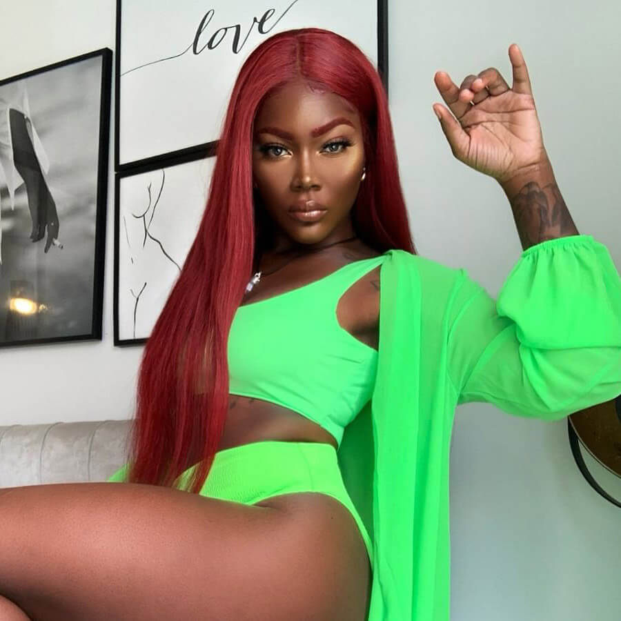 Long Straight Hair 99j Burgundy T Part Lace Front Wig Glueless Pre Plucked With Baby Hair 100% Virgin Human Hair Wig - Geeta Hair - GeetaHair