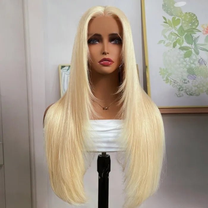 613 Hair 13x4/4x4 Hd Transparent Layered Straight Wig Blonde Butterfly Haircut Human Hair Wigs - GeetaHair