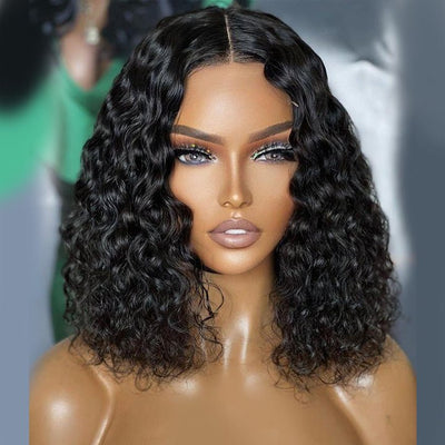 Geetahair Upgrade HD Lace Deep Curly Bob Wig Black Color Undetectable Clear Lace Human Hair Bob Wigs - GeetaHair