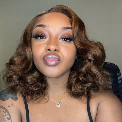 Glueless Dark Brown Body Wave Lace Front Colored Wig Chocolate Brown Loose Wave Human Hair Wigs - GeetaHair