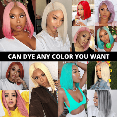 #613 Blonde 13x4 Short Bob Lace Front Wig Straight Hair Undetectable Lace Wig Pre Plucked With Baby Hair Natural Hairline Glueless Wig - Geeta Hair - GeetaHair