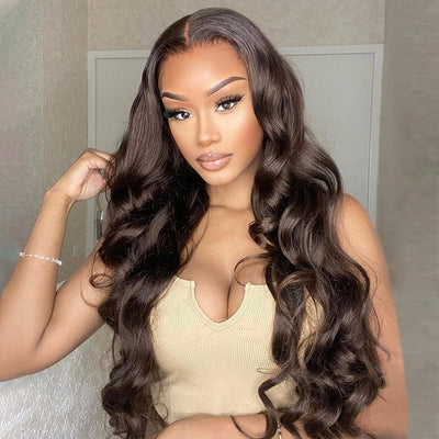 Dark Brown Lace Front Human Hair Wigs 13x4/4x4 Colored Body Wave Wigs - GeetaHair