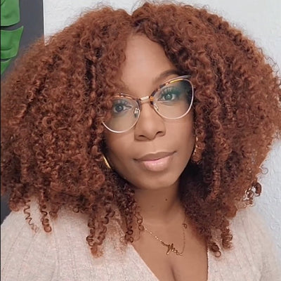 Wear&Go Reddish Brown Glueless Kinky Curly 5x5 HD Lace Wig Easy to Wear Pre Cut Lace Human Hair Wigs - Geeta Hair - GeetaHair