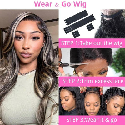 Balayage Body Wave 13x4/4x4 HD Lace Wig For Women Highlight Human Hair Wigs With Baby Hair - Geeta Hair - GeetaHair