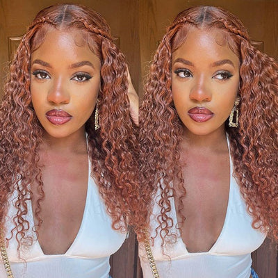 Ginger Curly Hair 13x4/4x4 HD Lace Front Wig Pre Plucked Hairline Human Hair Wigs - Geetahair - GeetaHair