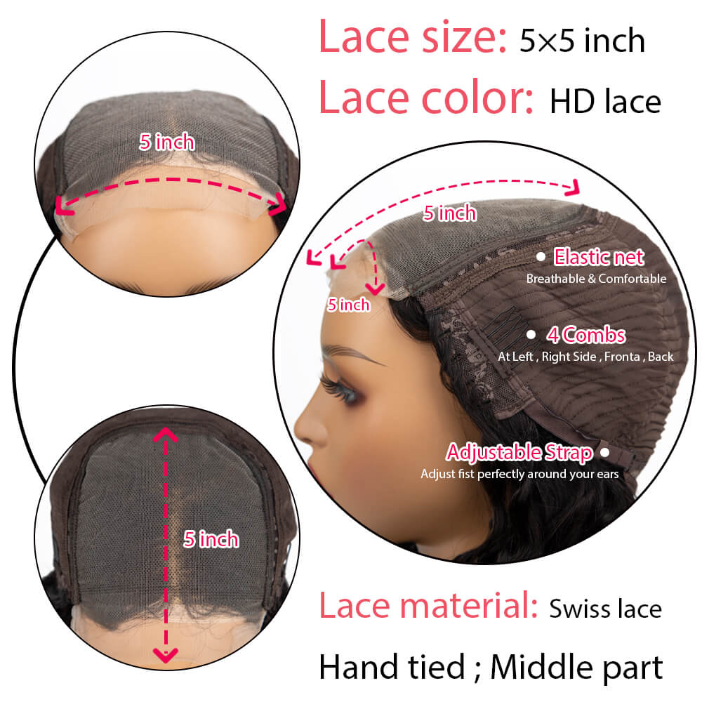 Ombre Highlight Wig Body Wave 5x5 Hd Lace Closure Glueless Wigs Real Human Hair - Geeta Hair - GeetaHair