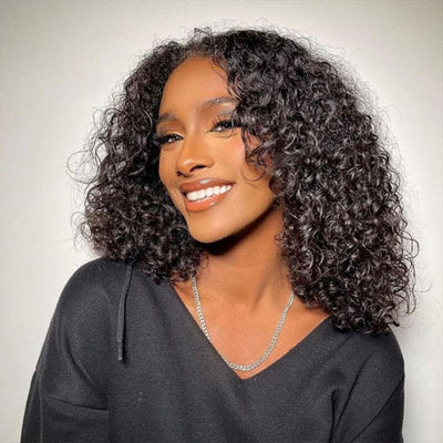 Geetahair Upgrade HD Lace Brazlian Curly Short Bob Wig Pre Plucked Natural Hairline Glueless Human Hair Bob Wigs - GeetaHair