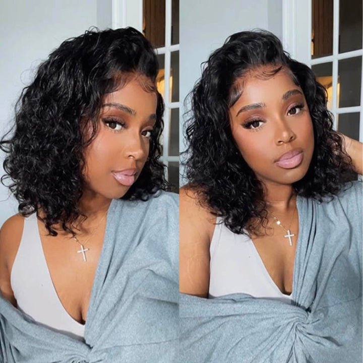 Geetahair Upgrade HD Lace Body Wave Bob Wig Black Color Undetectable Clear Lace Human Hair Bob Wigs - GeetaHair