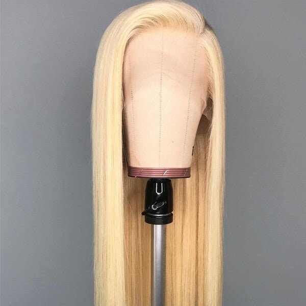613 Hair Straight 5x5 Closure HD Lace Front Wig Blonde Pre Plucked Glueless Human Hair Wigs - GeetaHair